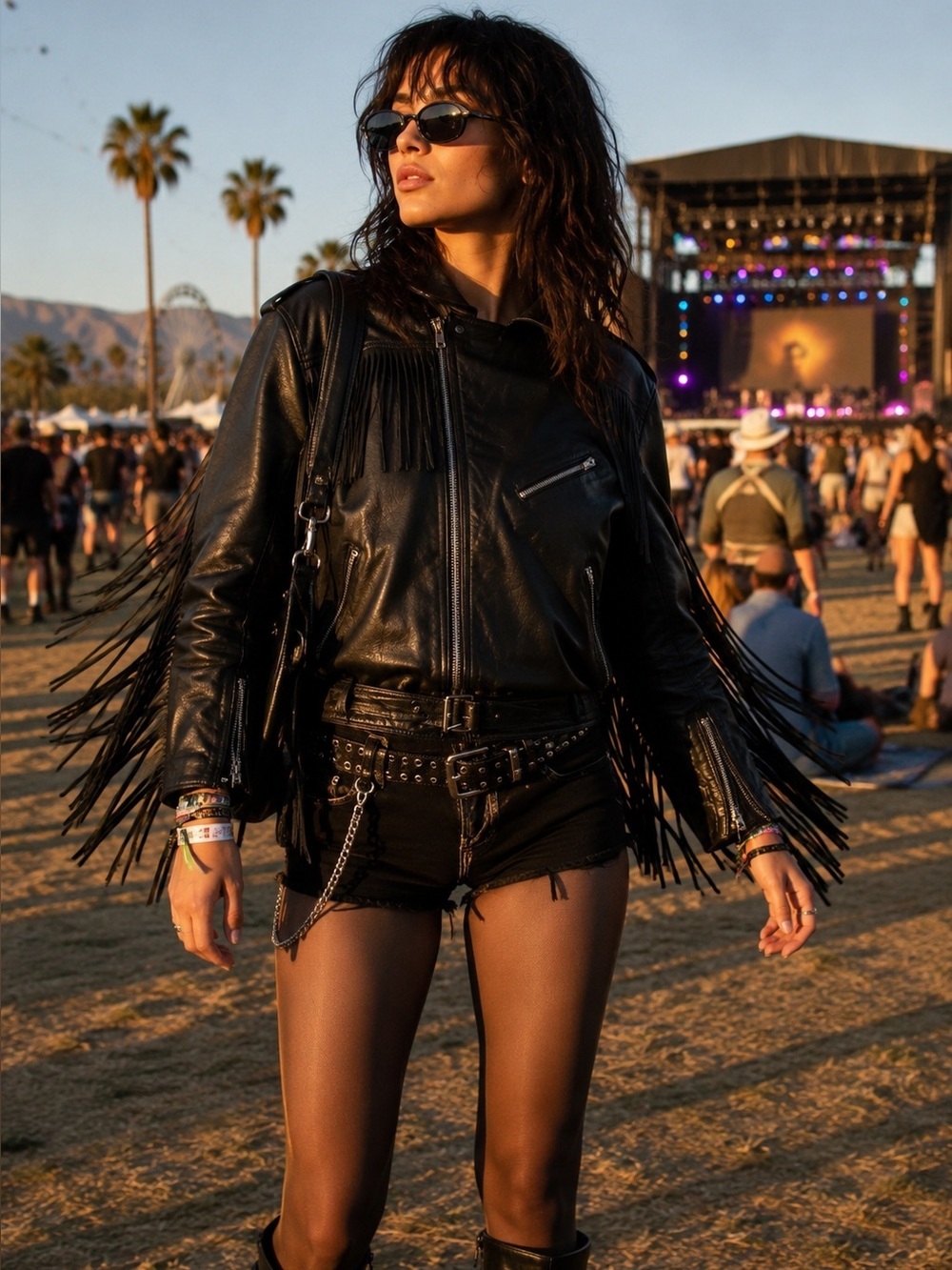 Vintage 80s Leather Fringe Jacket
Medium 22x27 Asymmetrical
Zipper Black - Picture 16 of 16